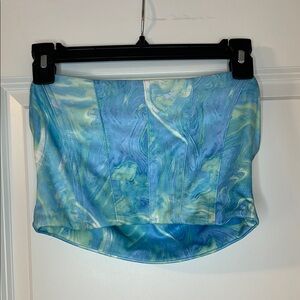 SHEIN Blue and Green Swirl Tube Top